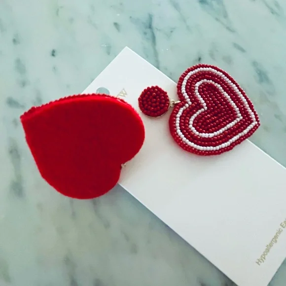 NWT J Crew Heart Earrings OS - Picture 5 of 7